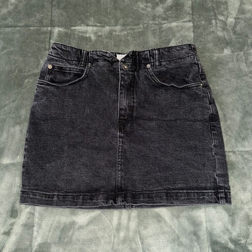 We The Free Skirt Womens 29 Black Denim Cotton Stretch Classic 5 Pockets Zip Fly